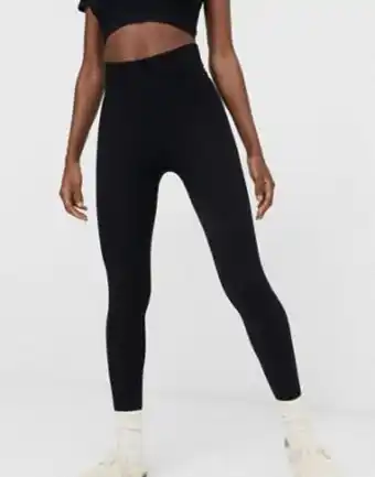 Asos Stradivarius seamless ribbed leggings in black offer