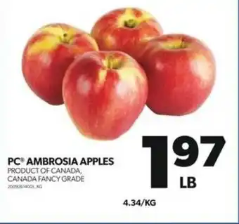 Real Canadian Superstore PC AMBROSIA APPLES per lb offer
