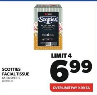 Real Canadian Superstore SCOTTIES FACIAL TISSUE 6X126 SHEETS offer
