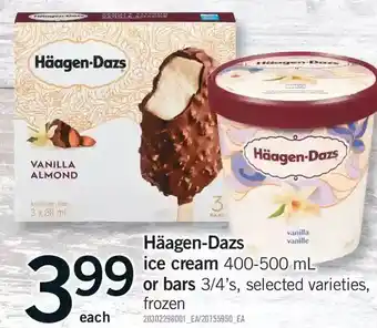 Fortinos Häagen-dazs ice cream or bars offer