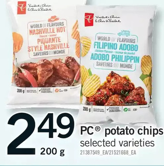 Fortinos Pc potato chips offer