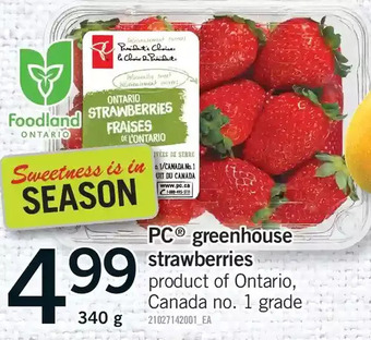 Fortinos Pc greenhouse strawberries offer