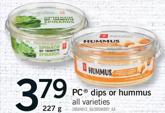 Fortinos Pc dips or hummus offer