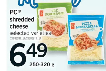 Fortinos Pc shredded cheese offer
