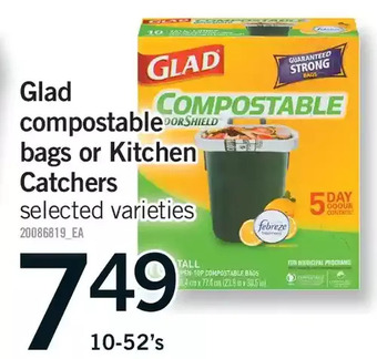 Fortinos Glad compostable bags or kitchen catchers offer