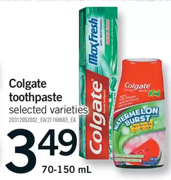 Fortinos Colgate toothpaste offer