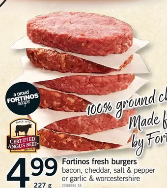 Fortinos Fortinos fresh burgers offer