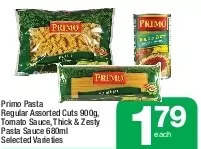 Highland Farms Primo pasta, tomato sauce, thick & zesty pasta sauce offer