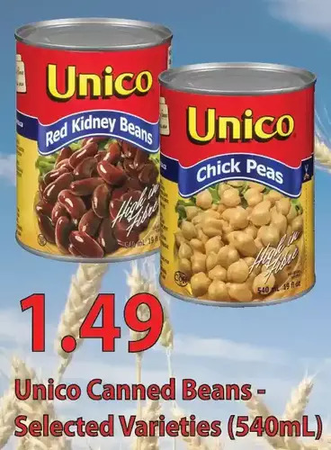 Fortinos Unico canned beans offer