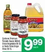Highland Farms Carbone premium tomato sauce, unico vegetable oil or gallo extra virgin olive oil offer
