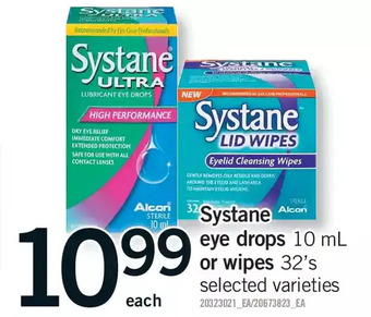 Fortinos Systane eye drops or wipes offer