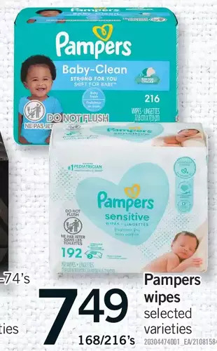 Fortinos Pampers wipes offer