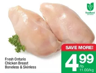 Highland Farms Fresh ontario chicken breast boneless & skinless offer