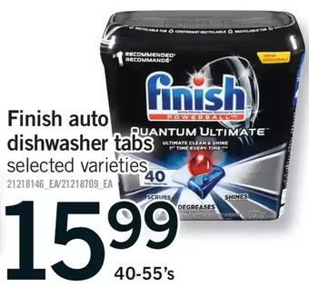 Fortinos Finish auto dishwasher tabs offer