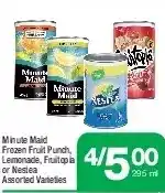 Highland Farms Minute maid frozen fruit punch, lemonade, fruitopia or nestea offer
