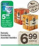 Highland Farms Silk yogurt or oikos greek yogurt | remedy kombucha offer