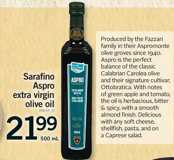 Fortinos Sarafino aspro extra virgin olive oil offer