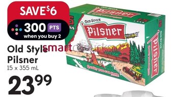 Sobeys Old Style Pilsner 15 x 355ml offer
