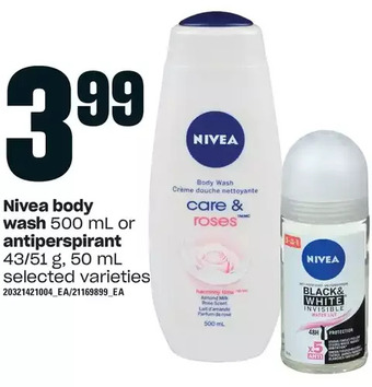 Loblaws Nivea body wash or antiperspirant offer
