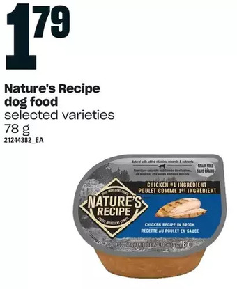 Loblaws Nature's recipe dog food offer
