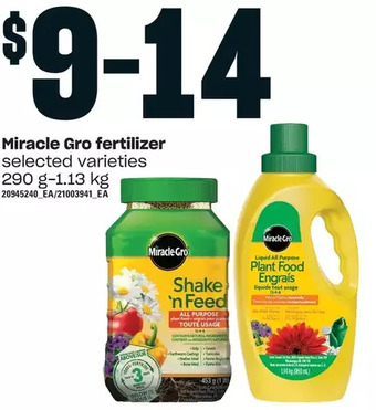 Loblaws Miracle gro fertilizer offer