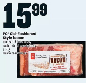 Loblaws Pc old-fashioned style bacon offer