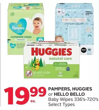 Rexall Pampers, huggies or hello bello baby wipes offer