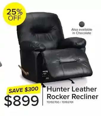 Leon's Hunter leather rocker recliner offer