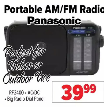 2001 Audio Video Panasonic portable am/fm radio offer