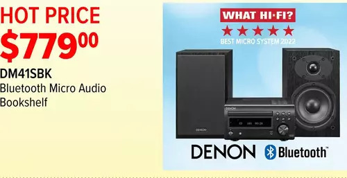 2001 Audio Video Denon dm41sbk bluetooth micro audio bookshelf offer