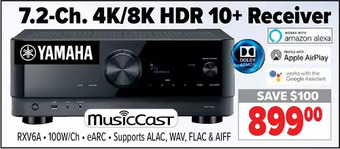 2001 Audio Video Yamaha 7.2-ch. 4k/8k hdr 10+ receiver offer