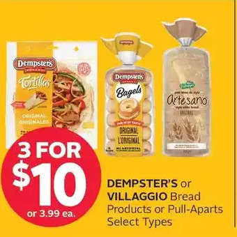 Rexall Dempster's or villaggio bread products or pull-aparts offer