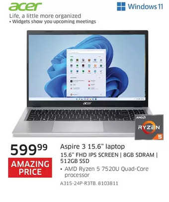 The Source Acer aspire 3 15.6 laptop offer