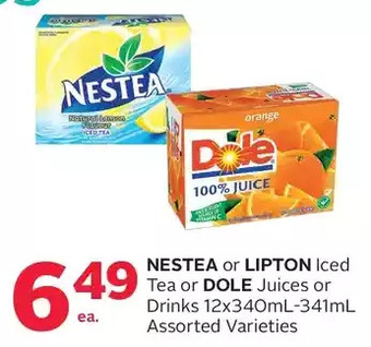 Rexall Nestea or lipton iced tea or dole juices or drinks offer