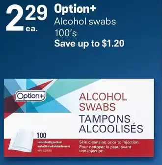Guardian Pharmacy Option+ alcohol swabs offer