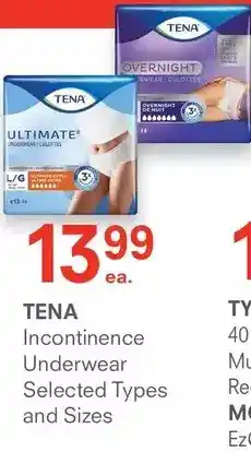 IDA Pharmacy Tena incontinence underwear offer
