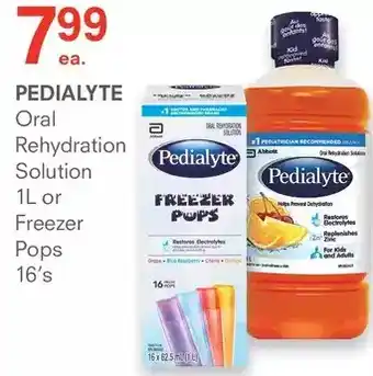 IDA Pharmacy Pedialyte oral rehydration solution or freezer pops offer