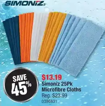 PartSource Simoniz 25pk microfibre cloths offer