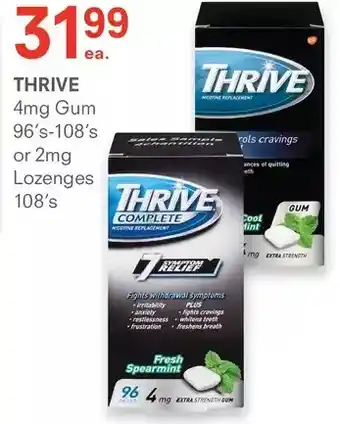 IDA Pharmacy Thrive 4mg gum or 2mg lozenges offer