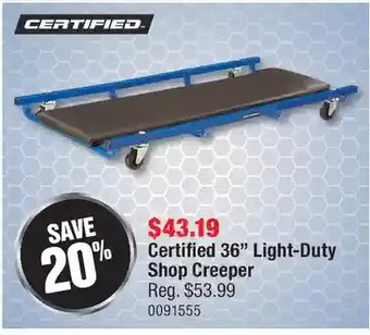 PartSource Certified 36 light-duty shop creeper offer