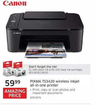The Source Canon pixma ts3420 wireless inkjet all-in-one printer offer