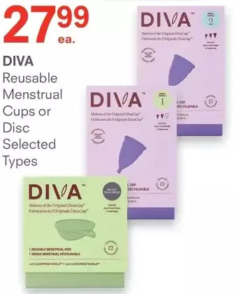 IDA Pharmacy Diva reusable menstrual cups or disc offer