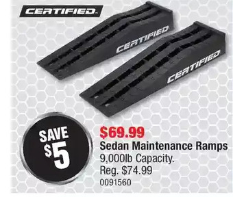 PartSource Certified sedan maintenance ramps offer