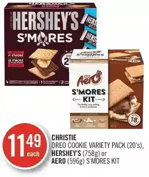 Shoppers Drug Mart Christie oreo cookie variety pack, hershey's or aero s'mores kit offer