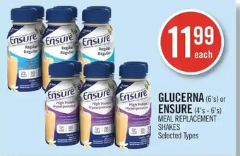 Shoppers Drug Mart Glucerna or ensure meal replacement shakes offer