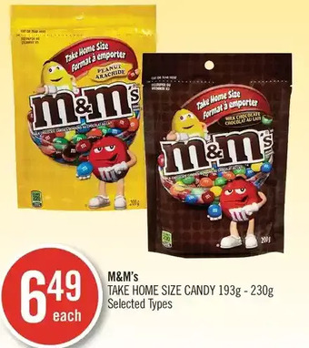 Shoppers Drug Mart M&m's take home size candy offer