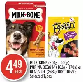 Shoppers Drug Mart Milk-bone, purina beggin' or dentalife dog treats offer