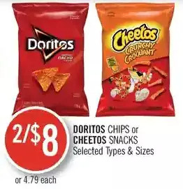 Shoppers Drug Mart Doritos chips or cheetos snacks offer