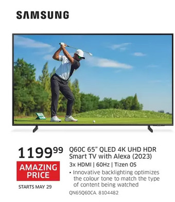 The Source Samsung q60c 65 qled 4k uhd hdr smart tv with alexa (2023) offer