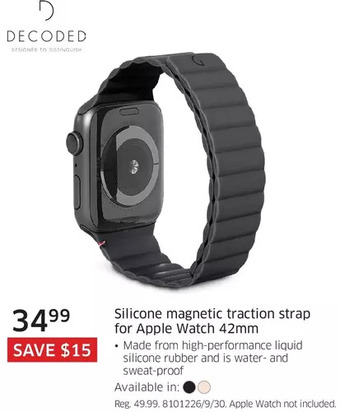 The Source Decoded silicone magnetic traction strap for apple watch 42mm offer